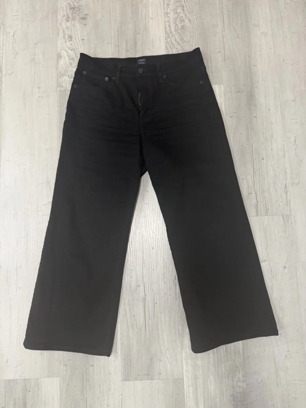 J. Crew Black Wide-Leg Crop Stretchy Jeans - Picture 2 of 4
